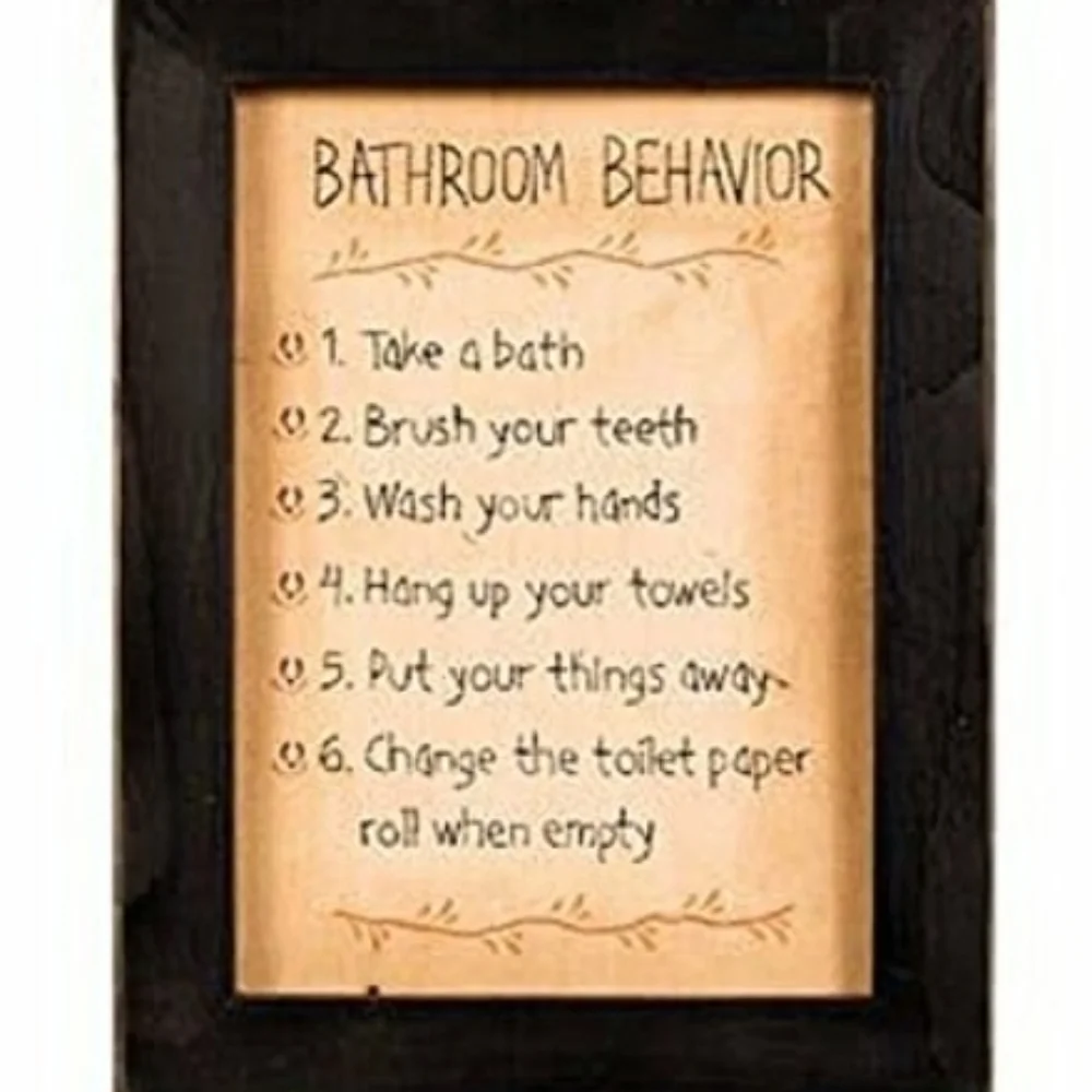Kennedy's Country Collection Behave Bathroom Rules - Picture 1 of 1